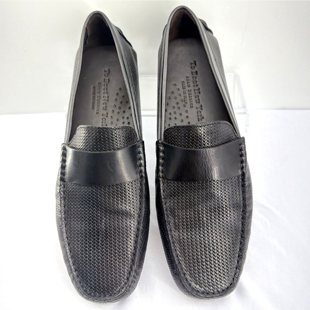 To Boot New York Magnus Men Driving Shoes Black Leather Formal Moccasins Size 8